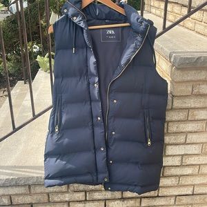 Zara puffer long vest